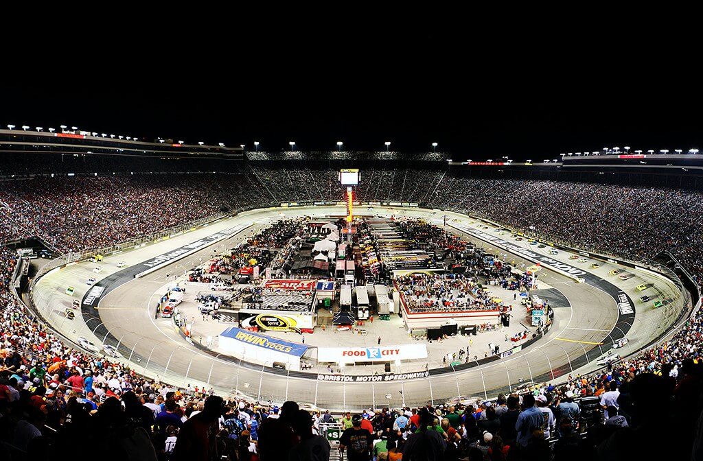 Night race at Bristol Motor Speedway.