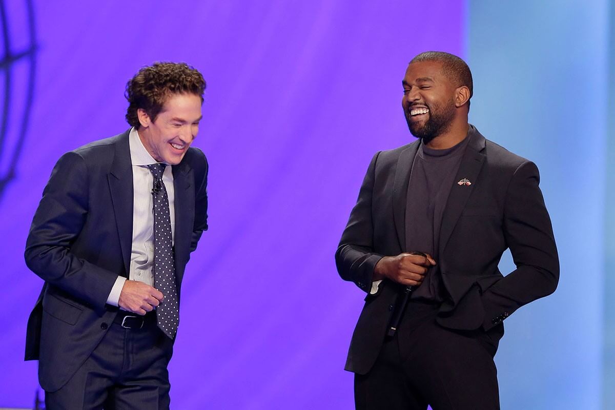 Kanye West and Joel Osteen on stage