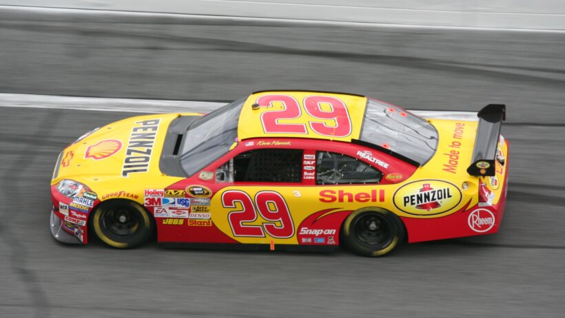 Kevin Harvick on the track.