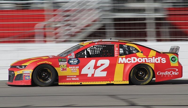Kyle Larson in the No. 42 car.