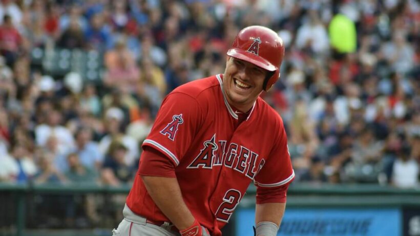 Mike Trout laughing