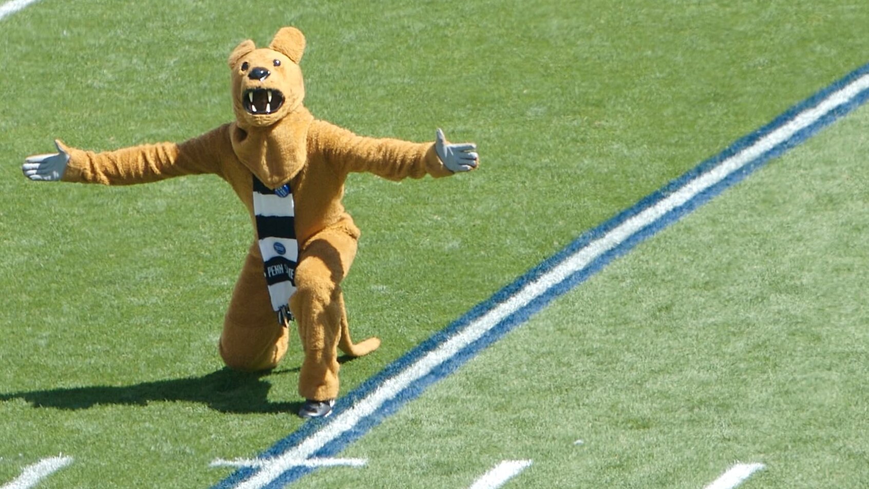 Penn State mascot on the field.