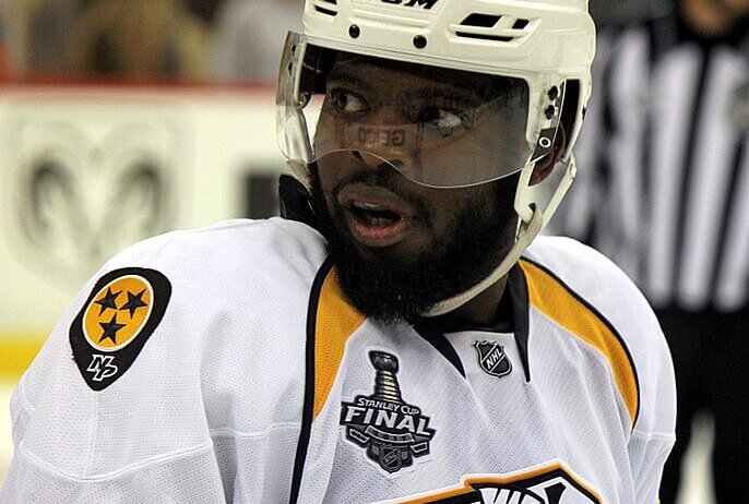 PK Subban on the ice with Nashville.