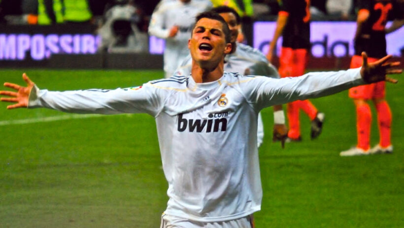 Ronaldo celebrates a goal