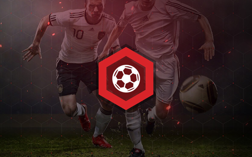 Soccer betting icon overlaid on soccer image