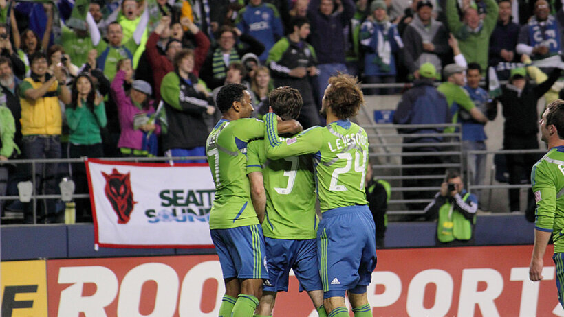 Sounders celebrate a goal
