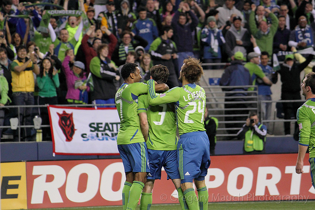 Sounders celebrate a goal