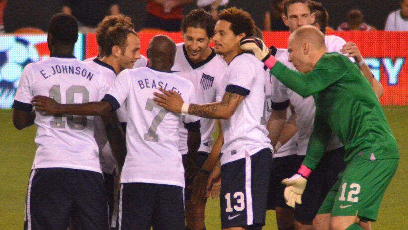 USMNT celebrate a win